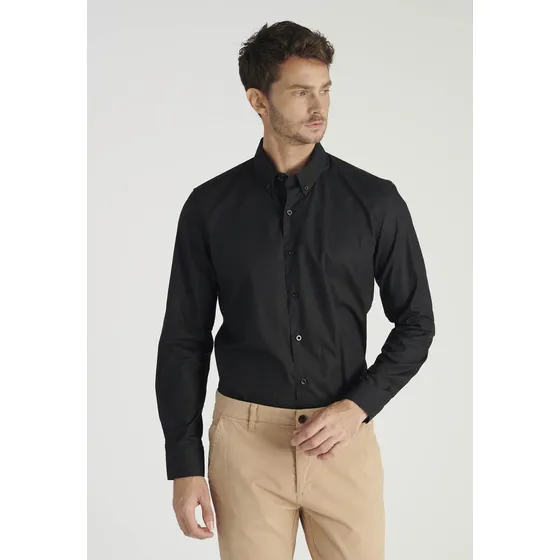 Camisa Oscar Business Negro Fw25 Newman
