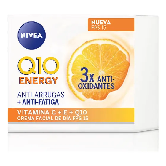 Crema Antiarrugas Nivea Q10 Energy + Vit C Y E Fps 15 X 50 M
