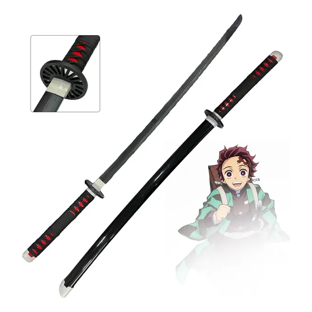 Katana De Demon Slayer De Bambu Con Funda 104cm Cosplay Pvc