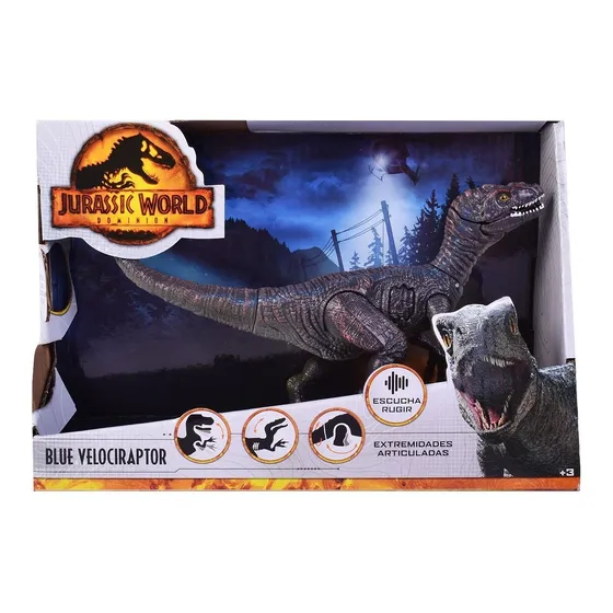 Jurassic World Velociraptor Blue Figura Dinosaurio Con Sonido