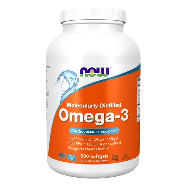 Suplemento NOW Omega 3 x 500 un - cápsulas blandas