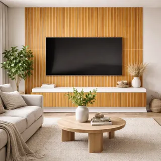 20 Placas Adesivas Painel Madeira Ripada Montável Mdf 45x11