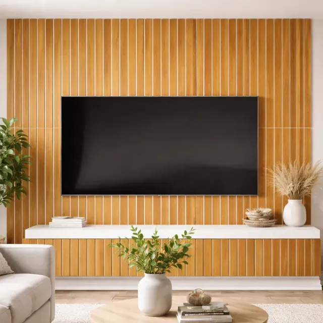 20 Placas Adesivas Painel Madeira Ripada Montável Mdf 45x11