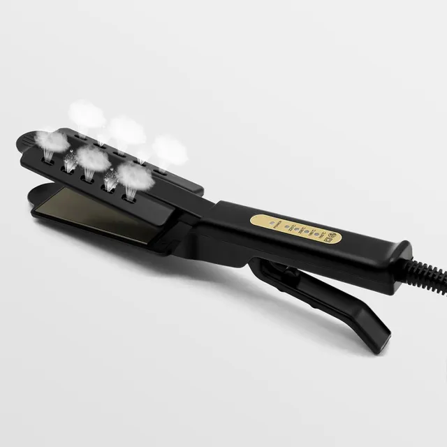 Lagom Plancha De Vapor Para Cabello Seco Y Humedo LG-p220 Cerámica Ptc 4 Niveles De Calentamiento Rápido Iones Negativos Mango Ergonomico Tijera X Placa Caliente De Aleación De Titanio Ampliada 220°c