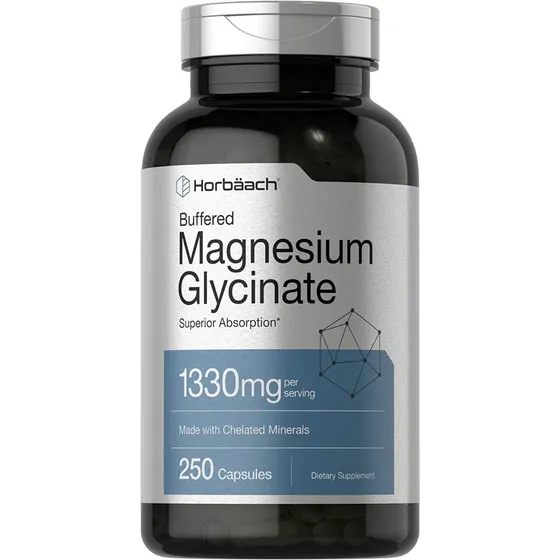 Glicinato De Magnesio 1330mg Horbaach Usa Glycinate Magnesiu