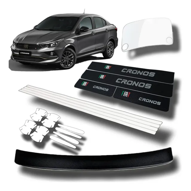 Protector Cubre Zócalos Carbono Fiat Cronos Envio Gratis 