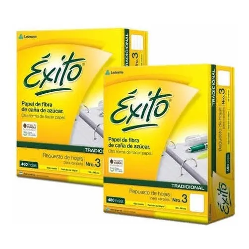 Repuesto De Hojas Para Carpetas Y Archivadores Éxito Repuesto Tipo Rayado De 480 Hojas