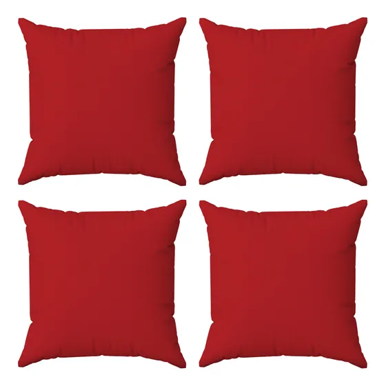 Kit 4 Capas Almofadas Decorativas Lisas 45x45 Cor Vermelho