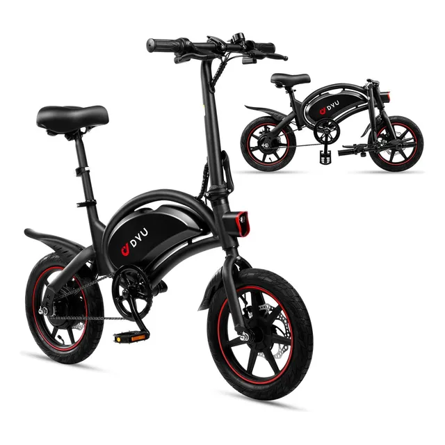 Bicicleta Eléctrica Dyu D3f 14 25km/h 60km E-bike Plegable Color Negro