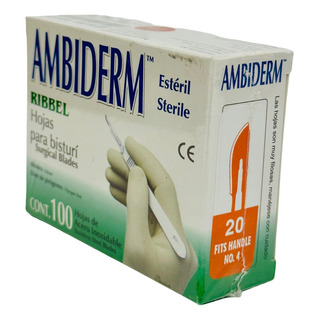 Hoja Para Bisturí Ambiderm #20 Acero Inox Caja Con 100 Hojas Hoja Para Bisturí Ambiderm #20 Acero Inox Caja Con 100 Hojas
