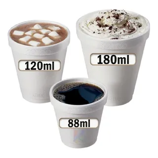 Copo Térmico De Isopor 120ml 500 Unidades Chå Chocolate Café Liso Copo Térmico De Isopor 120ml 500 Unidades Chå Chocolate Café Liso