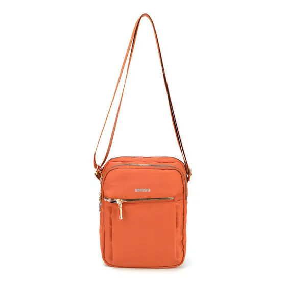Bolsa Feminina Up4you Tiracolo Tactel Pequena Alça Regulável Cor Laranja