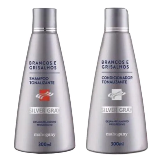 Shampoo E Condicionador Silver Gray Mahogany   300ml