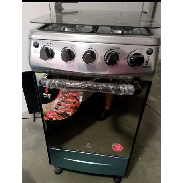 Cocina A Gas 20 Pulgadas 4 Hornillas Tapa Vidrio Says