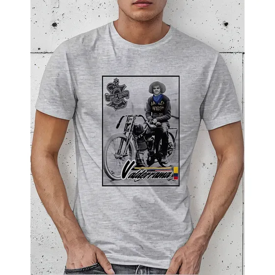 Remera Colombia Pibe Valderrama Motocicleta Vintage