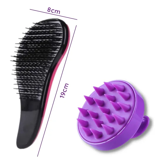 Kit Cepillo Anti Frizz + Masajeador Cuero Cabelludo