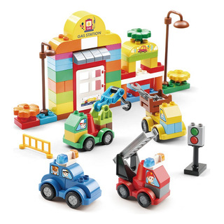 Kit De Construcción De Gasolineras Y Automóviles De 105 Piez Kit De Construcción De Gasolineras Y Automóviles De 105 Piez