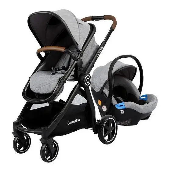 Coche Carestino Deluxe V2 Greige 3 en 1 | Cuotas sin interés