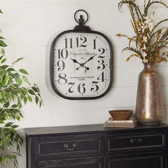 Deco 79 Reloj Pared Acabado Anillo Metal Envejecido 18 X 3