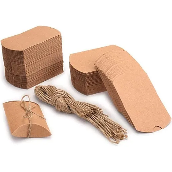 100pcs Cajas Papel Kraft-cajas Pequeñas De Carton,con Cordel