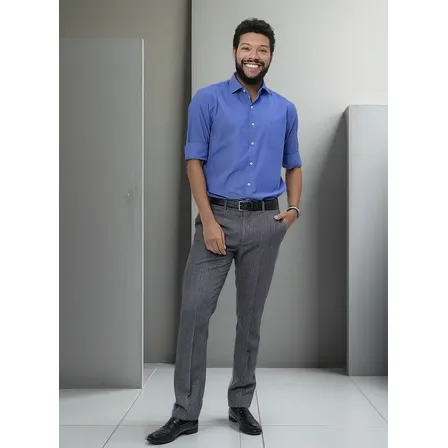 Camisa Social Masculina Lisa Manga Longa Camisaria Colombo