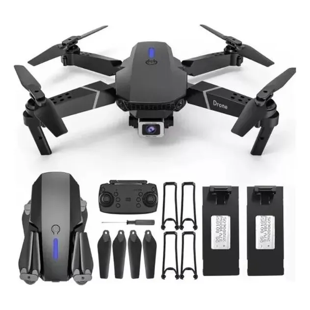 Drone E88 Pro Dual Camera 4K Wifi 2 baterías en color negro o gris