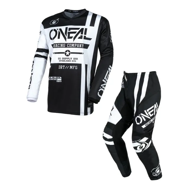 Traje Oneal Element Warhawk Motocross Enduro Negro/blanco