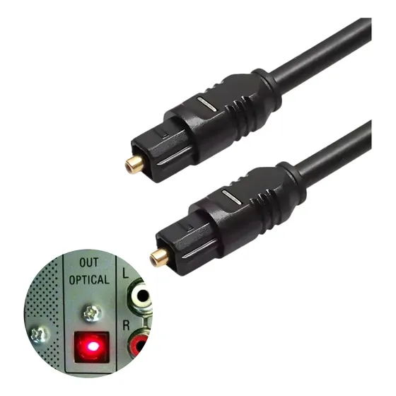 Cabo Óptico Para Áudio Digital Fibra De 3m Home Theater 5.1