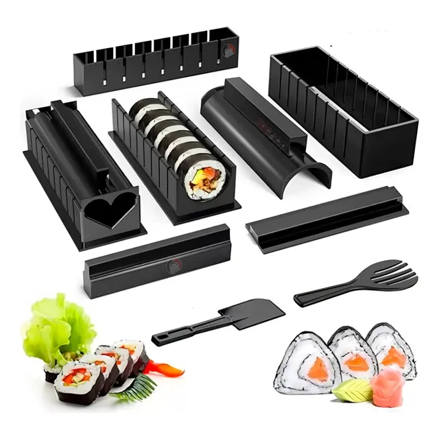 Set X 8 Moldes Para Hacer Sushi Fabrica Cortadores Espatulas
