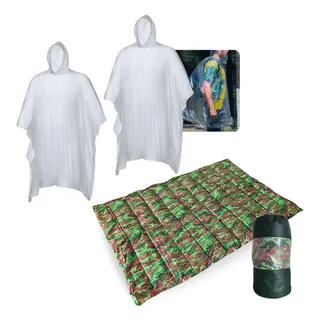 Kit 2 Capas De Chuva ImpermeĂĄveis + Colchonete Casal Camping Kit 2 Capas De Chuva ImpermeĂĄveis + Colchonete Casal Camping