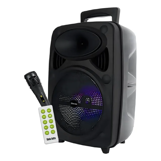 Links Bits bocina control y micrófono bluetooth portatil 8 pulgadas luz