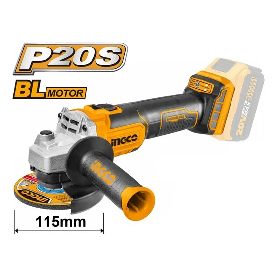 Amoladora A Batería 20v Brushless Ingco Sin Batería Y Cargador  Color Amarillo