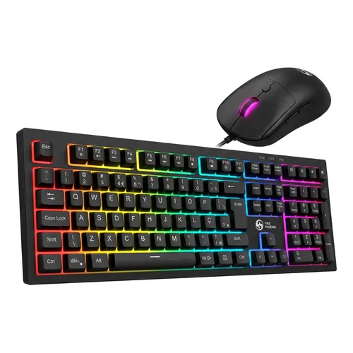 Kit Teclado e Mouse Gamer Dazz Diamond Dust RGB USB 2400 dpi