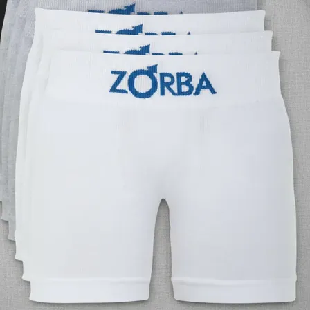 Kit Com 10 Cuecas Boxer Infantil Seamless Zorba Mescla Preto Branco M