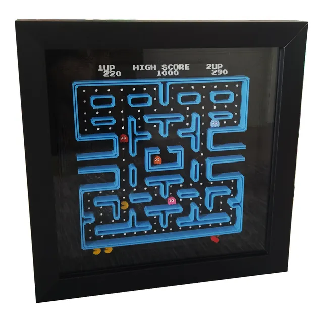 Quadro 3d Pacman - Atari - Impresso Em 3d -22cm