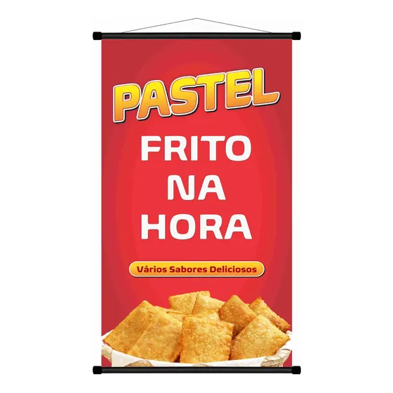 Banner Pastel Sabores Diversos Lona Premium Flatban 60x35cm 