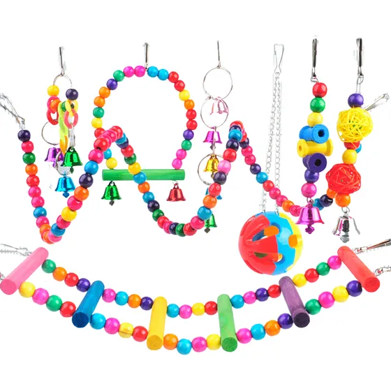 Swing De Juego De Juguetes Para Pájaros De 15 Piezas D