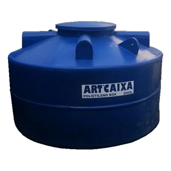 Tanque de água Artcaixa Box vertical polietileno 2000L azul de 1.07 m x 1.8 m