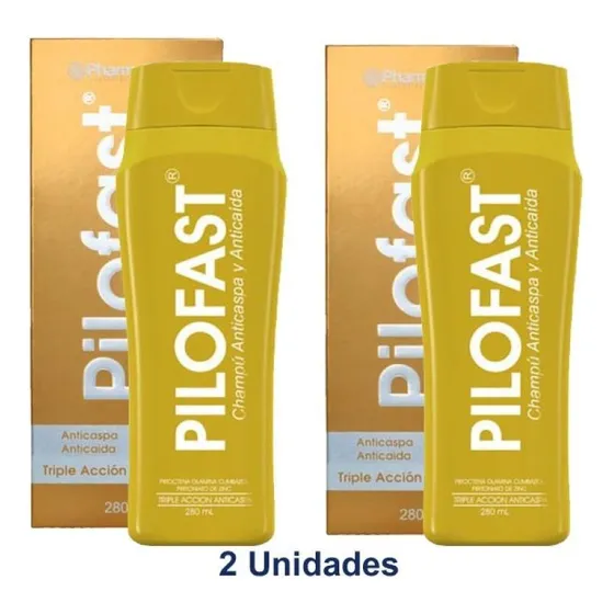 2 Unidades De Pilofast Champu Anticaida Anticaspa