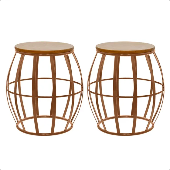 Kit 2 Seat Garden Mesa De Canto E Decoração Ambiente