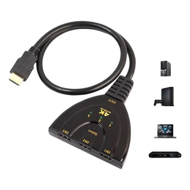 Selector Hdmi 3 Entradas 1 Salida Divisor Switch Splitter