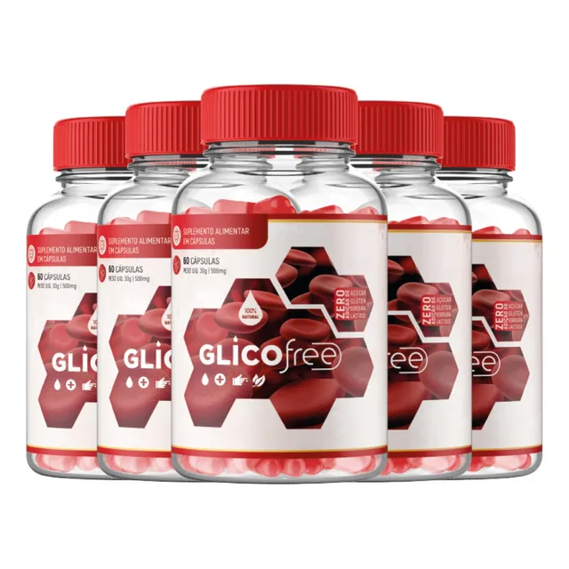 05 Frascos Glico Free 100% Original - 300 Cápsulas