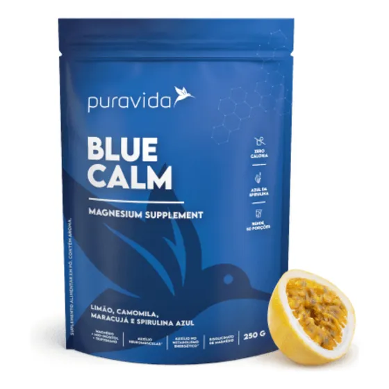 Blue Calm Magnésio Inositol Triptofano Taurina Puravida 250g