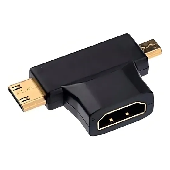 Convertidor Compatible Con Mini O Micro Hdmi® A Hdmi® 3 En 1 Color Negro