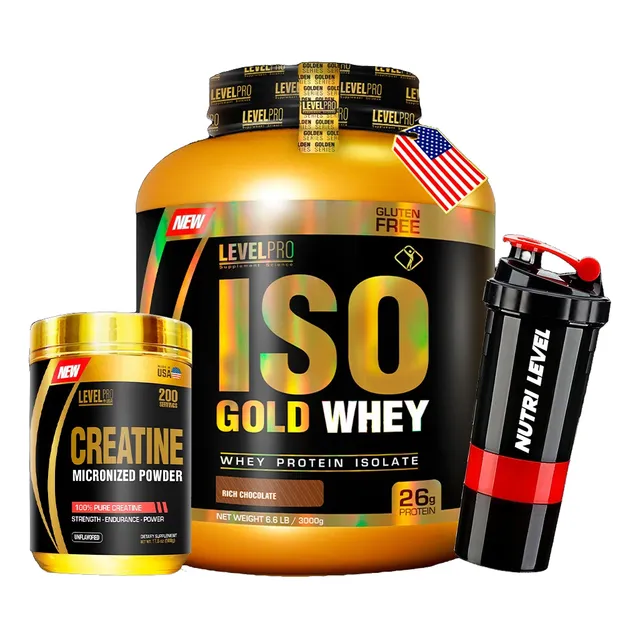 Iso Gold Whey 6.6 Lb + Creapure 500 Gr / Level Pro