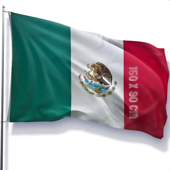 Bandera Mexicana Tricolor Viva México Decoración Fiestas Patrias 150x90cm Economica Grupo Carnavallia