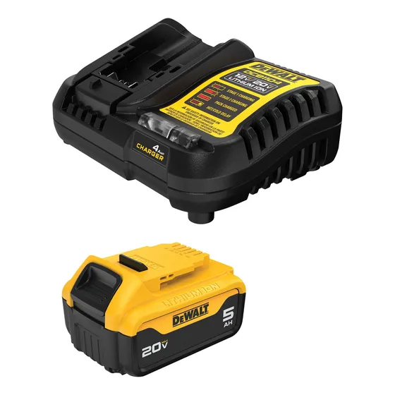 Kit De Inicio De Batería Y Cargador Dewalt 20 V, Máximo 5 Ah