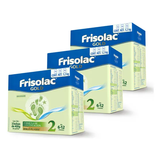 Leche De Fórmula En Polvo Frisolac Frisolac Gold 2 En Caja - Pack De 3 X 3 Unidades De 3.6kg - 6 Meses A 1 Años
