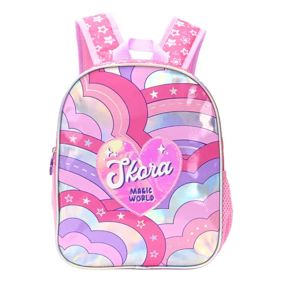 Mochila Infantil Hello Petit Con Estampa Nene Nena Skora Color Unico Diseño De La Tela Corazón