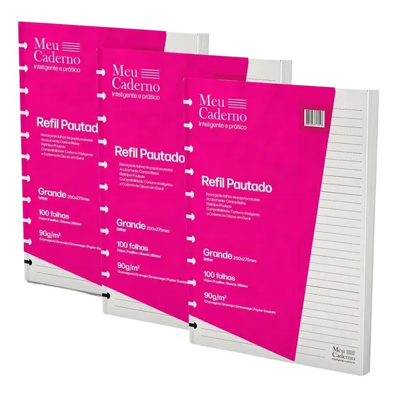 Refil Compatível Caderno Inteligente Grande 200x275mm 300fls